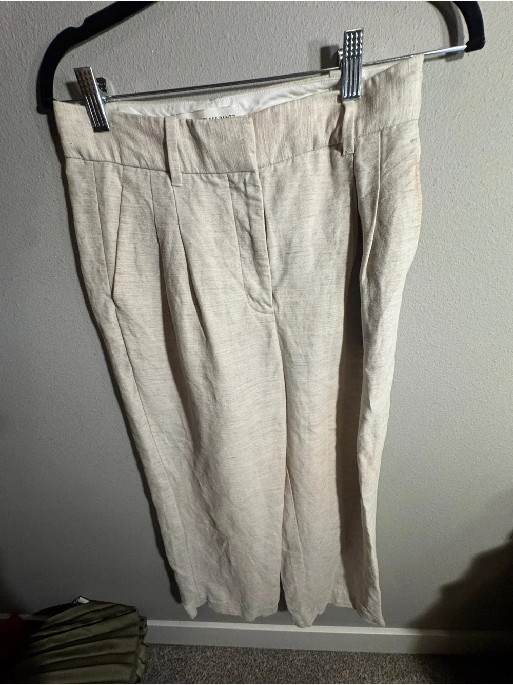 Aritzia Effortless Wide-Leg Linen Pants in Natural